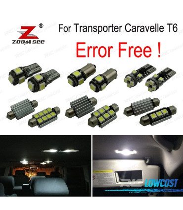 KIT 19 LAMPADE LED INTERNE PER VOLKSWAGEN VW CARAVELLE MK6 T6 2016-2018