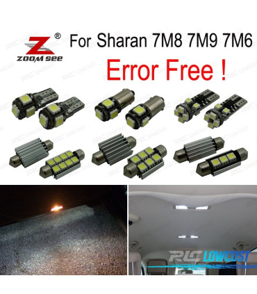 KIT 21 LAMPADE LED INTERNE PER VOLKSWAGEN VW SHARAN 7 M 8 7M9 7M6 1995-2000