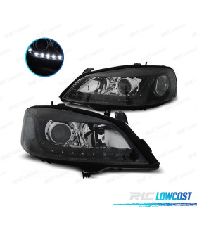 FARI A LED PER LUCI DIURNE PER OPEL ASTRA G 97-04 FONDO NERO
