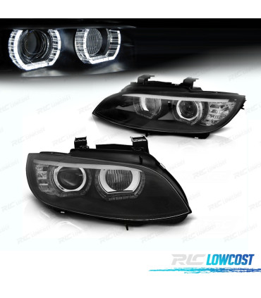 FARI BMW E92 E93 06-10 XENON AFS ANGEL EYES LED DLR FONDO NERO