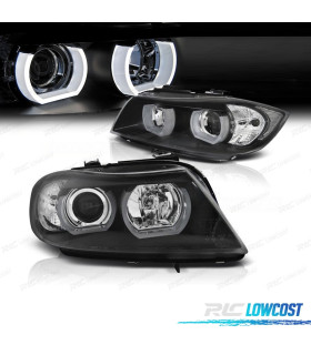 FARI BMW E90 E91 05-08 ANGEL EYES 3D SFONDO NERO