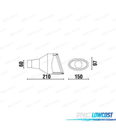 TERMINALE SCARICO OVALE IN ACCIAIO INOX TIPO RS4 CUPRA 3 LATO DESTRO