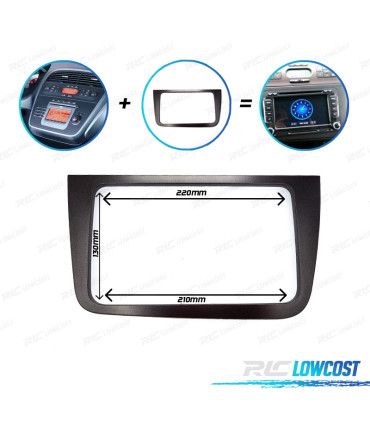 TELAIETTO GRIGIO RADIO 2-DIN PER SEAT ALTEA TOLEDO