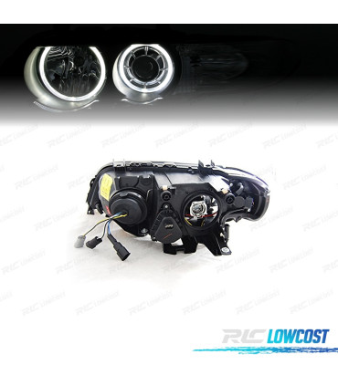 FARI PER BMW X5 E53 99-03 ANGEL EYES LED SFONDO NERO