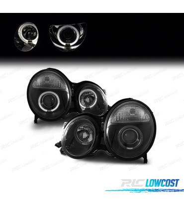 FARI OCCHI ANGELLO LENTE MERCEDES CLASSE E W210 99-02 FONDO NERO