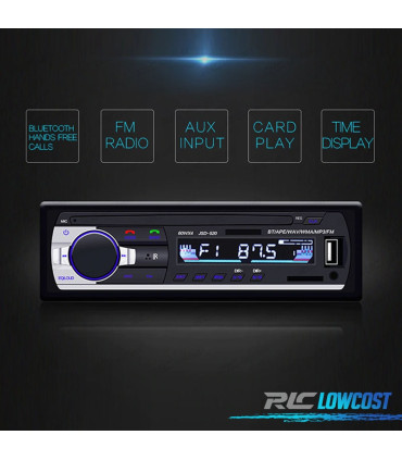 AUTORADIO 1 DIN BLUETOOTH MP3 USB SD AUX