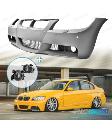 PARAURTI ANTERIORE PER BMW E90 E91 05-08 PDC LOOK M CON FENDINEBBIA