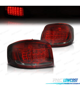 FANALI A LED PER AUDI A3 8P 08-12 COLORE ROSSO FUMÉ
