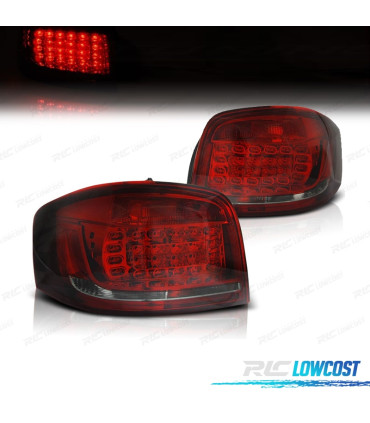 FANALI A LED PER AUDI A3 8P 08-12 COLORE ROSSO FUMÉ