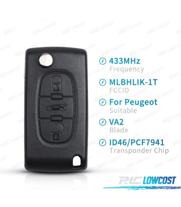 CHIAVE COMPLETA PER PEUGEOT E CITROEN VA2