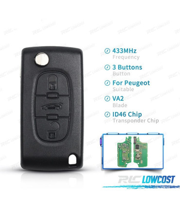 CHIAVE COMPLETA PER PEUGEOT 307 308 407 607
