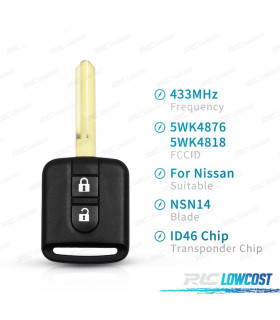 CHIAVE COMPLETA PER NISSAN ELGRAND X-TRAIL QASHQAI NAVARA MICRA NOTE NV200
