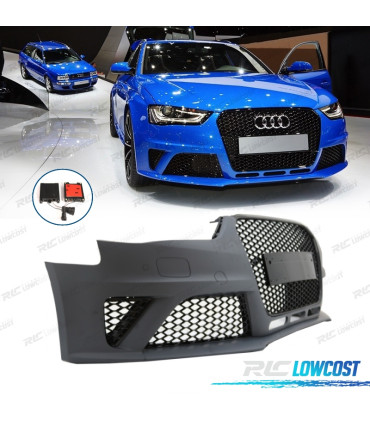 PARAURTI ANTERIORE AUDI A4 B8 11-15 LOOK RS GRIGLIA NERA PDC SRA