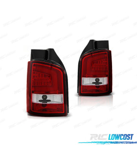 FANALI PER VOLKSWAGEN VW T5 10-15 1P BARRE LUMINOSE ROSSO CROMATO