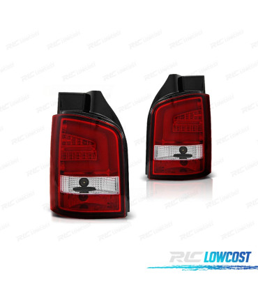 FANALI PER VOLKSWAGEN VW T5 10-15 1P BARRE LUMINOSE ROSSO CROMATO
