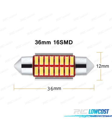 LAMPADA LED 5W C10W SUPER LUMINOSA 4014 SMD CANBUS 36MM