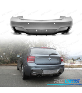 PARAURTI POSTERIORE PER BMW F20 F21 11-15 LOOK M PERFORMANCE PDC DOPPIA USCITA