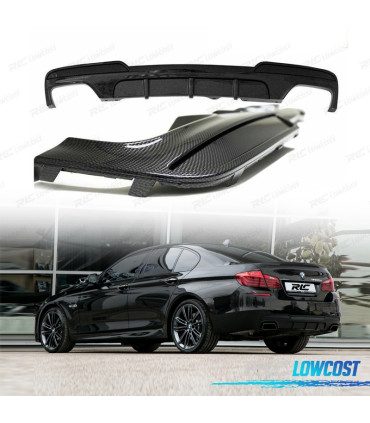 DIFFUSORE BMW F10 F11 LOOK M PERFORMANCE CARBONIO DOPPIA USCITA