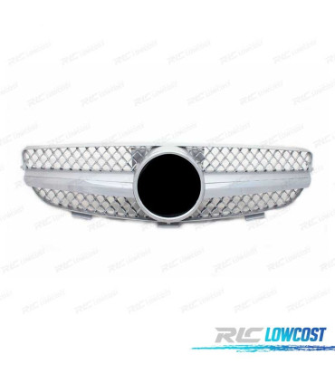 GRIGLIA PER MERCEDES CLASSE CLK W209 02- CROMATO EFFETTO PLACCATURA IN ARGENTO SL