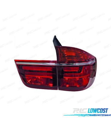 FANALI BMW X5 E70 07-10 TUBELIGHT LED ROSSO FUMÉ