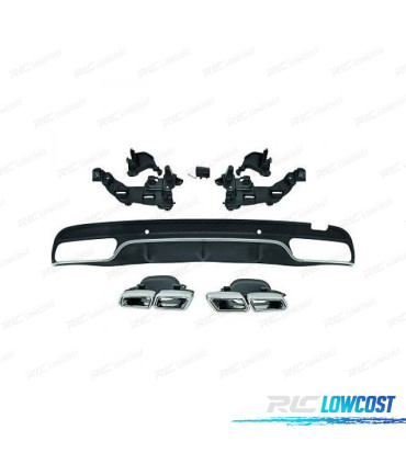 DIFFUSORE MERCEDES CLASSE C W205 AMG LOOK C63 SEDAN 14-17 + TERMINALI DI SCARICO