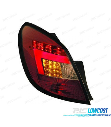 FANALI A LED ROSSI SCURI PER OPEL CORSA D 3 5 PORTE. 06-14