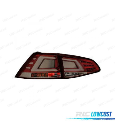 FANALI A LED ROSSI SCURI PER VOLKSWAGEN VW GOLF VII LIMOUSINE 12-17