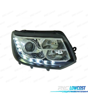 FARI PER VOLKSWAGEN VW T5 MULTIVAN CARAVELLE 09-15 CROMO NERO