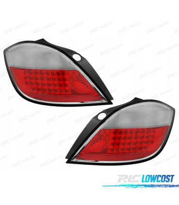 FARI LED PER OPEL ASTRA H 04-09 5 PORTE ROSSO BIANCO LED