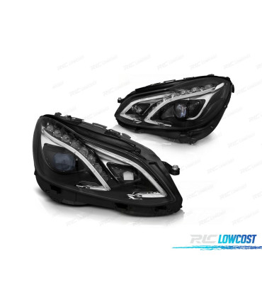 FARI PER MERCEDES W212 13-16 CON DRL LED NERI