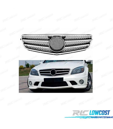 GRIGLIA PER MERCEDES W204 07-11 LOOK AMG CROMO ARGENTO