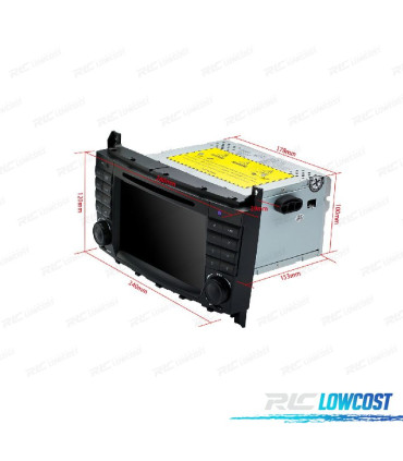 RADIO GPS ANDROID 10 PER MERCEDES W203 04-07 W209 04-06 W463 06-08