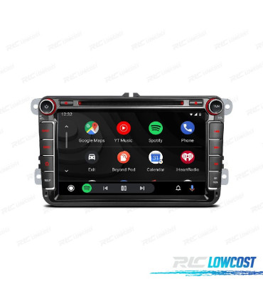 RADIO GPS ANDROID 12 PER VOLKSWAGEN VW SEAT SKODA MULTIMEDIA DVD