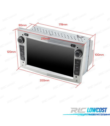 RADIO GPS ANDROID 11 PER OPEL ASTRA H VIVARO ZAFIRA VECTRA CORSA D QUAD CORE GRIGIO CHIARO