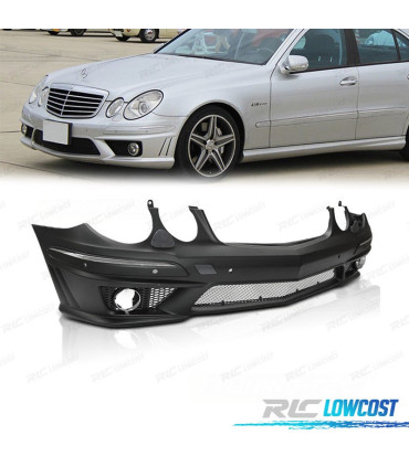 PARAURTI ANTERIORE PER MERCEDES CLASSE E W211 06-09 LOOK AMG CON FENDINEBBIA