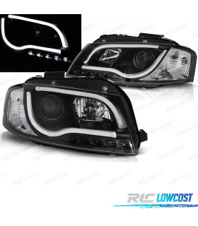 FARI AUDI A3 8P LUCE DIURNA A TUBO LED FONDO NERO