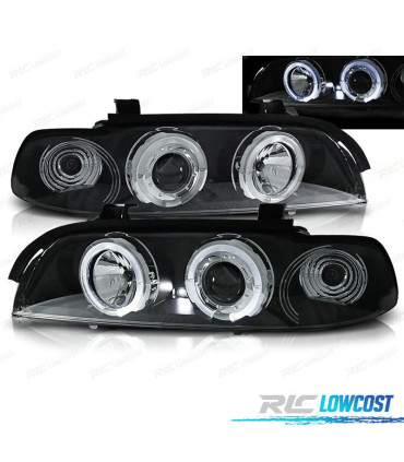 FARI BMW E39 95-00 ANGEL EYES LED FONDO NERO