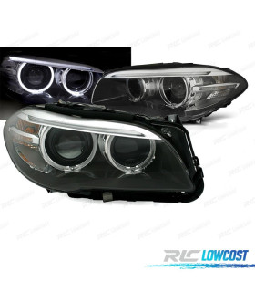 FARI BMW F10 F11 10-13 XENON ANGEL EYES LED LOOK LCI FONDO NERO