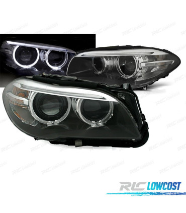 FARI BMW F10 F11 10-13 XENON ANGEL EYES LED LOOK LCI FONDO NERO