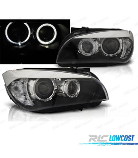 FARI BMW X1 09- OCCHI ANGEL LED FONDO NERO