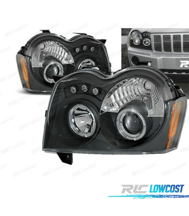 FARI OCCHI ANGEL LED PER JEEP GRAND CHEROKEE 05-08 NERI