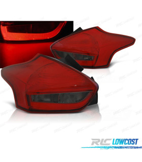 FANALI FORD FOCUS 3 HATCHBACK 14- BAR LED ROSSO AFFUMICATO