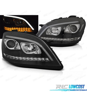FARI PER MERCEDES CLASSE ML W164 05-07 LUCE DIURNA A LED DINAMICO FONDO NERO