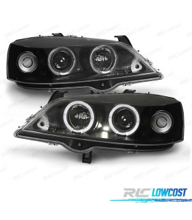 FARI PER OPEL ASTRA G 97-04 ANGEL EYES FONDO NERO H1-H1
