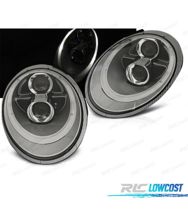 FARI PER PORSCHE CARRERA 997 04-09 ANGEL EYES XENON GRIGIO CHIARO
