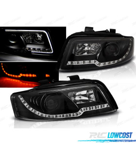 FARI AUDI A4 00-04 LUCI A TUBO LED NERE