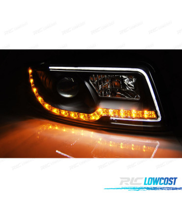 FARI AUDI A4 00-04 LUCI A TUBO LED NERE