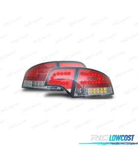 FANALI AUDI A4 B7 04-08 BERLINA LED ROSSO CRISTALLO