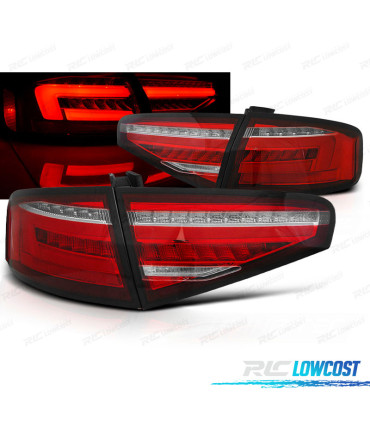 FANALI PER AUDI A4 B8 12-15 SEDAN A LED DINAMICI ROSSI CHIARI