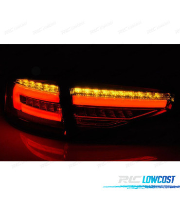 FANALI PER AUDI A4 B8 12-15 SEDAN A LED DINAMICI ROSSI CHIARI
